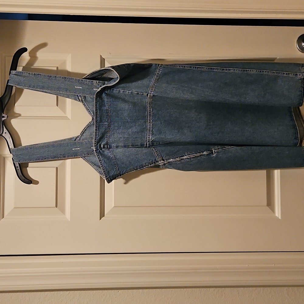 PAIGE Tula Front Lace-up Denim Dress sz Large - Picture 7 of 8